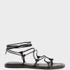 Samilla Sandal With Knotted Ankle Tie In Black