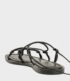 Samilla Sandal With Knotted Ankle Tie In Black