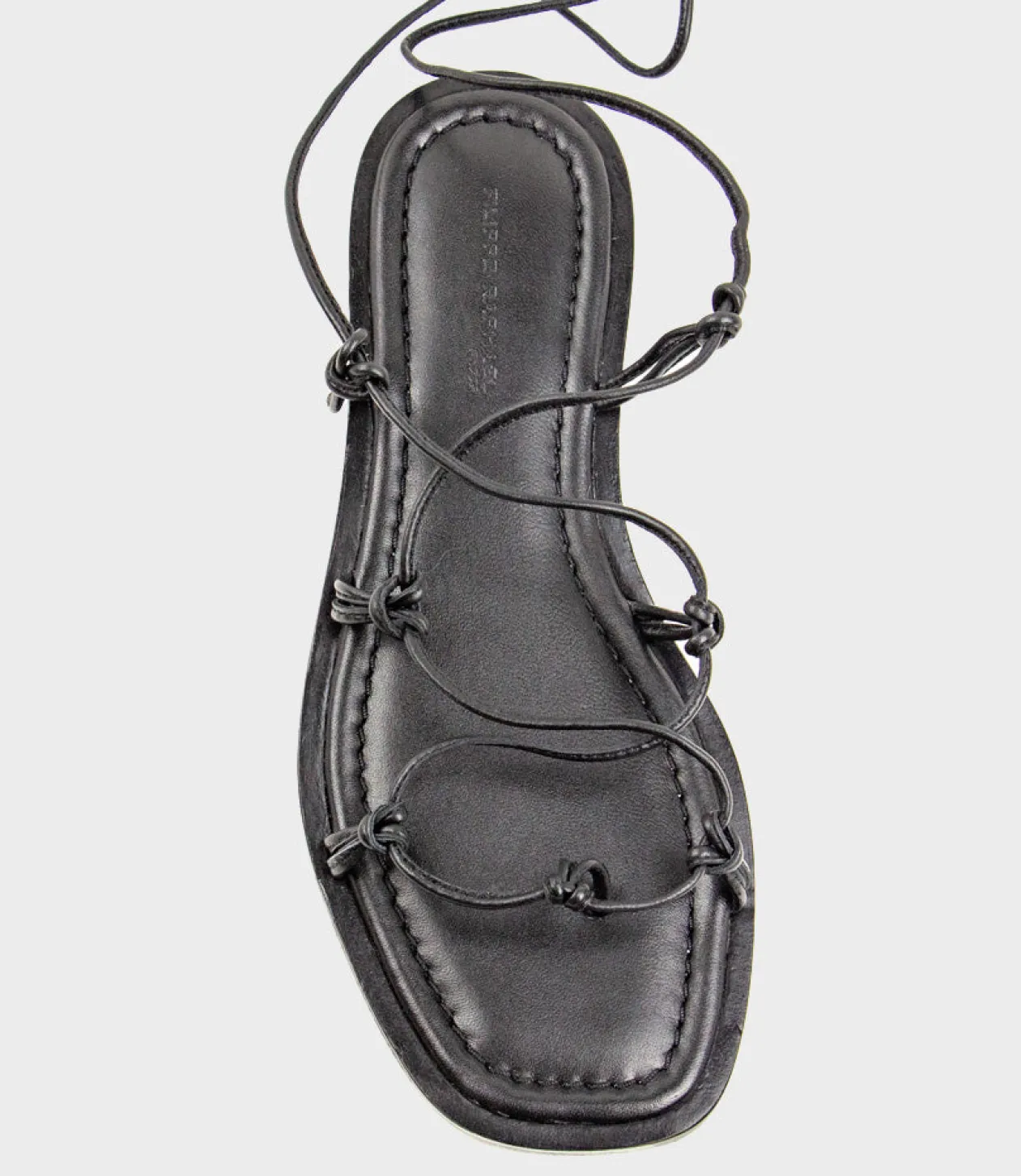 Samilla Sandal With Knotted Ankle Tie In Black