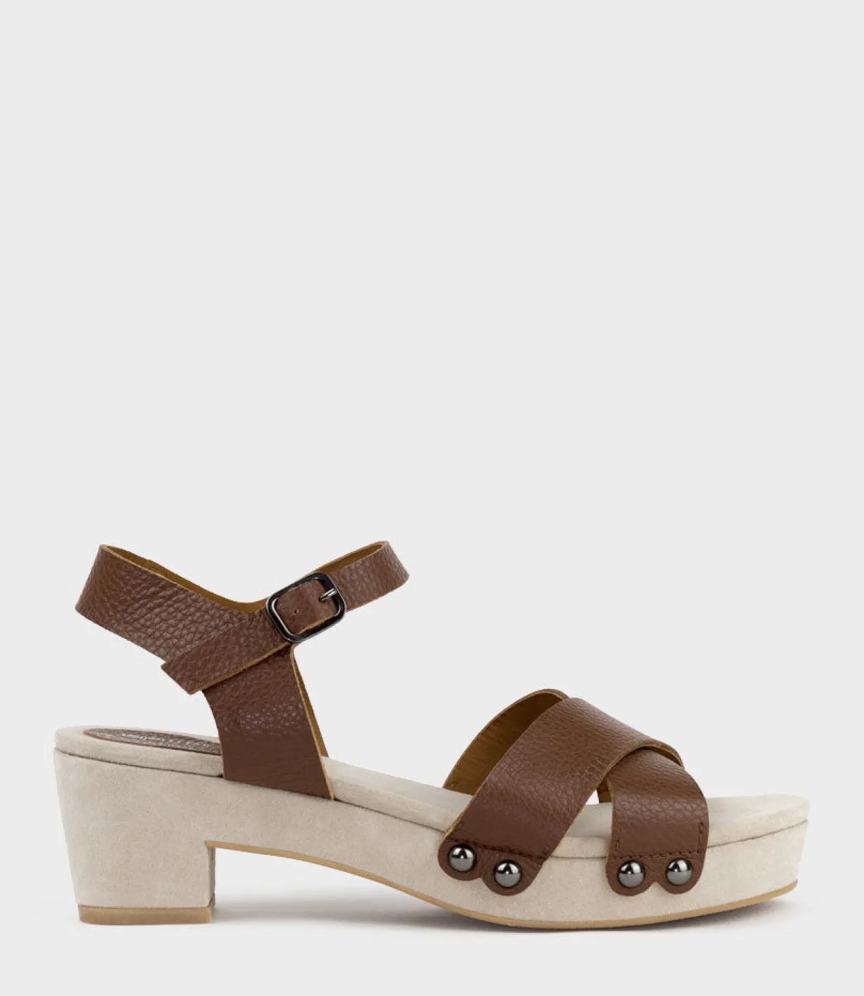 Samsa65 Studded Sandal On Unit In Tan