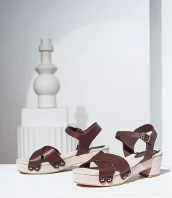 Samsa65 Studded Sandal On Unit In Brown