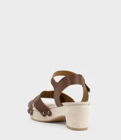 Samsa65 Studded Sandal On Unit In Tan