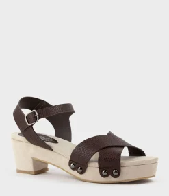 Samsa65 Studded Sandal On Unit In Brown