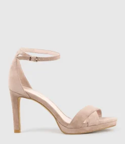 Santo90 Asymmetrical Platform Sandal In Nude Suede
