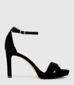 Santo90 Asymmetrical Platform Sandal In Black Suede