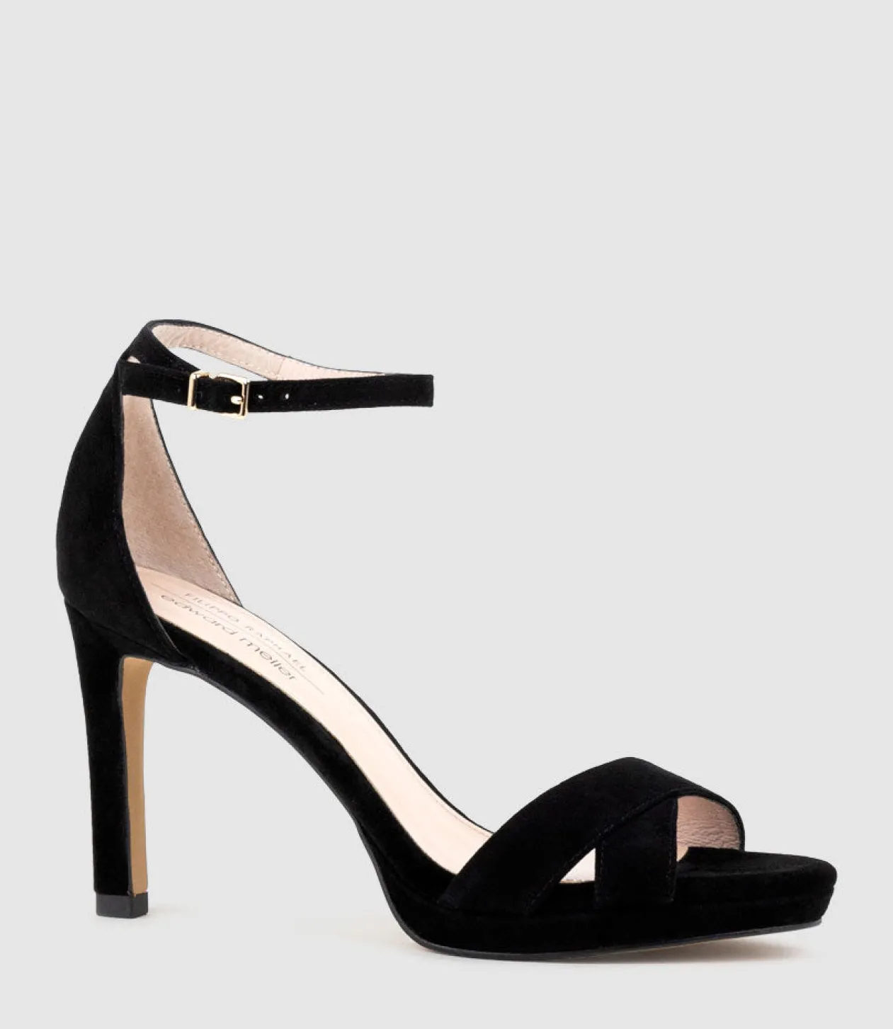 Santo90 Asymmetrical Platform Sandal In Black Suede
