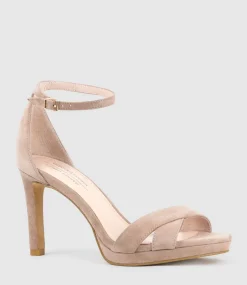 Santo90 Asymmetrical Platform Sandal In Nude Suede
