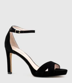 Santo90 Asymmetrical Platform Sandal In Black Suede