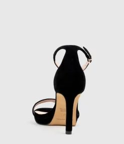 Santo90 Asymmetrical Platform Sandal In Black Suede