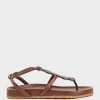 Saria Embroidered Sandal On Footbed In Brown