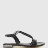 Sariel Wave Flat Sandal In Black