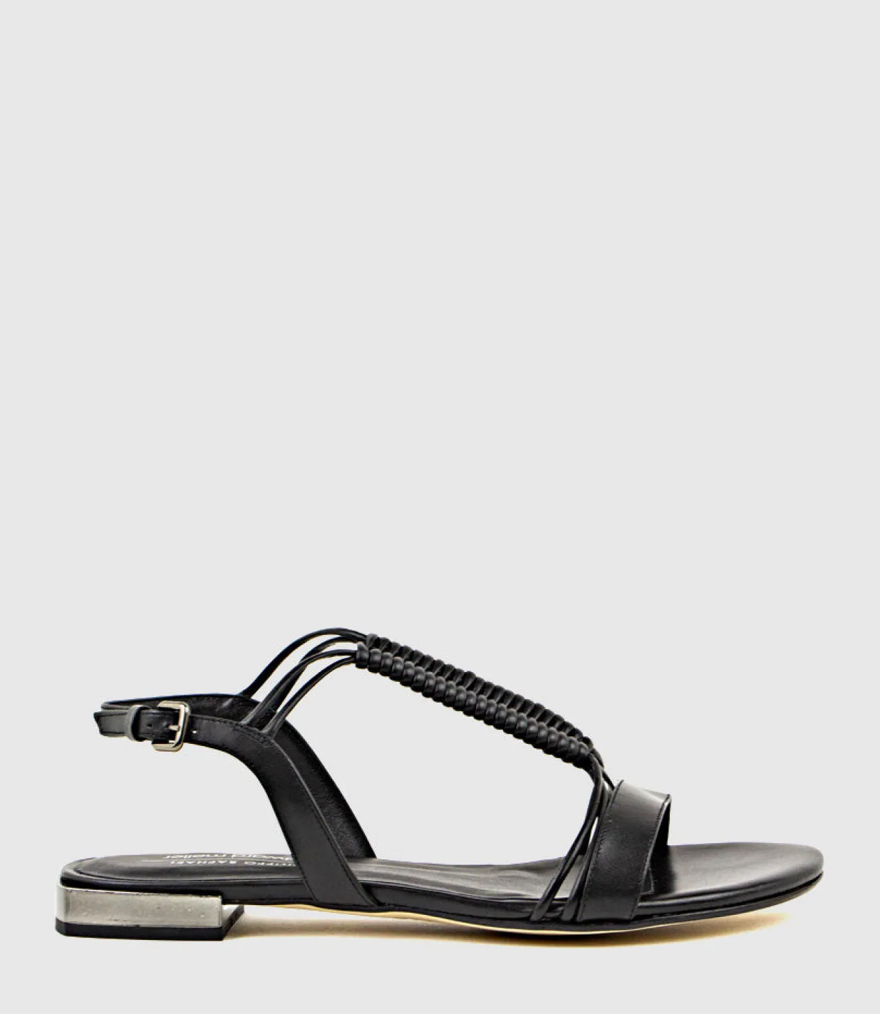 Sariel Wave Flat Sandal In Black