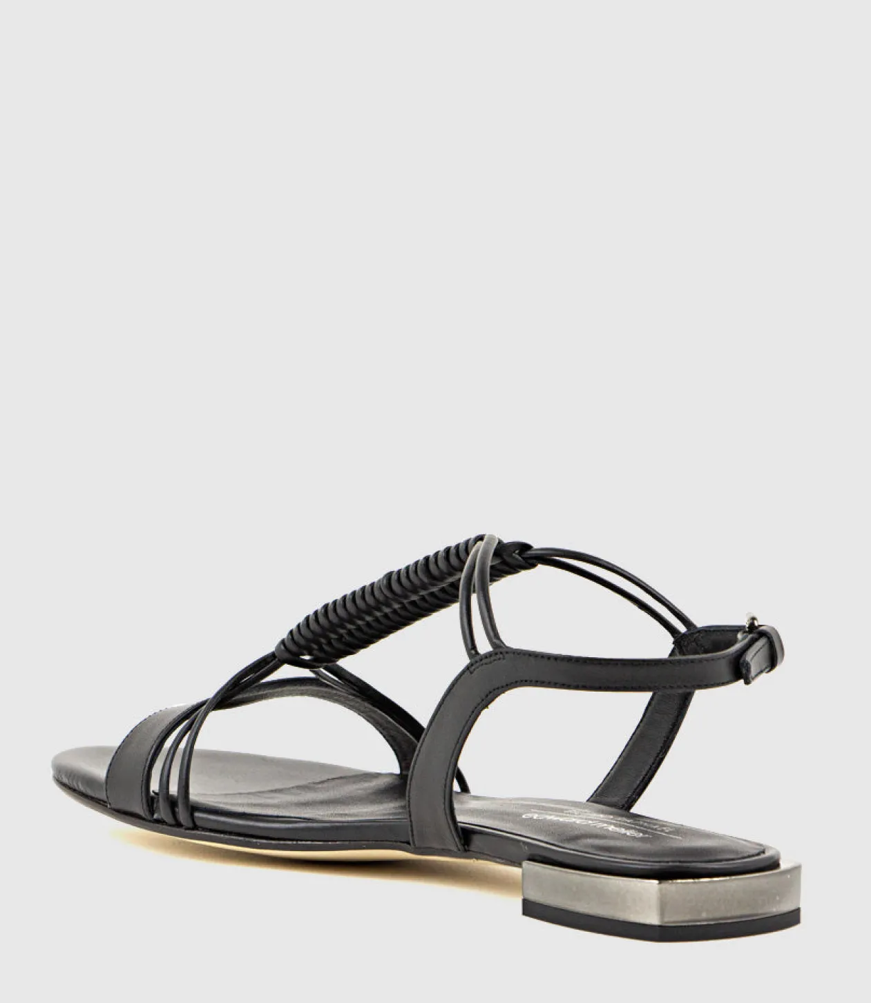 Sariel Wave Flat Sandal In Black