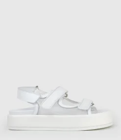 Saskia Mesh Footbed Sandal In White