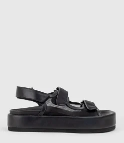 Saskia Mesh Footbed Sandal In Black