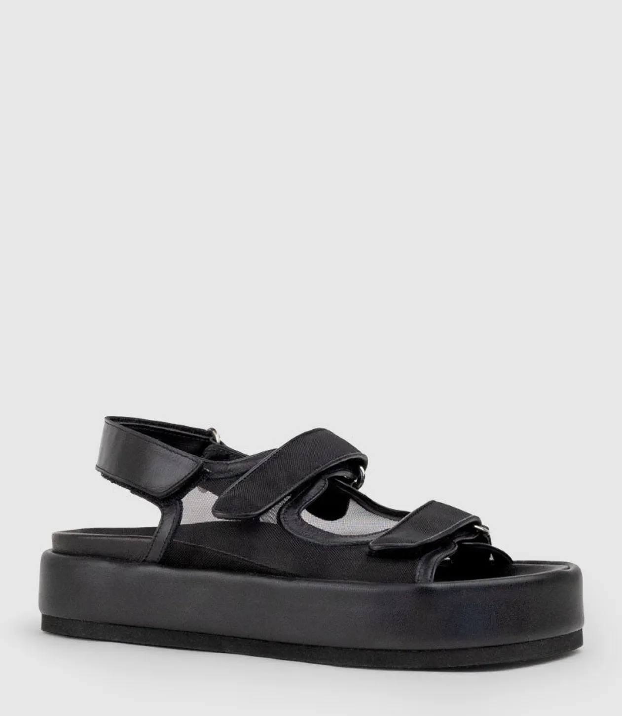 Saskia Mesh Footbed Sandal In Black