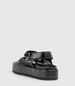 Saskia Mesh Footbed Sandal In Black