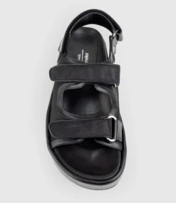Saskia Mesh Footbed Sandal In Black