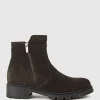 Sassy Double Zip Ankle Boot In Espresso Suede