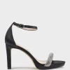 Satina90 Diamond Band Sandal Platform Sandal In Black Satin