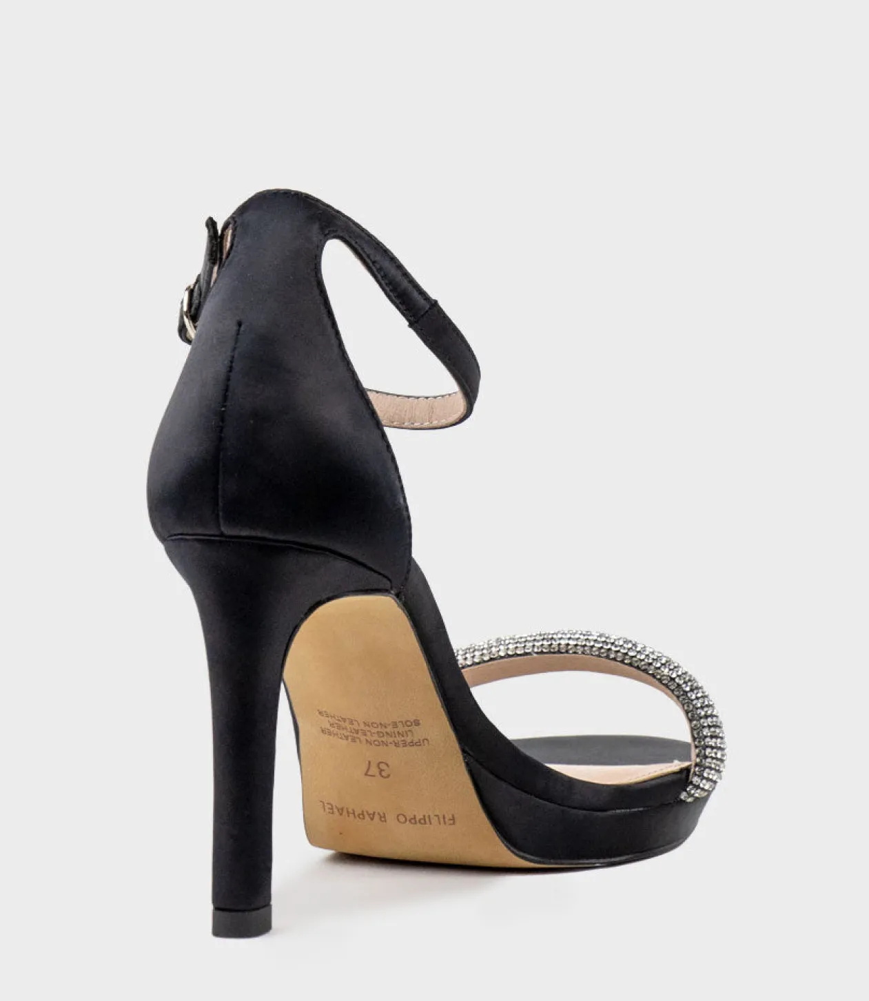 Satina90 Diamond Band Sandal Platform Sandal In Black Satin