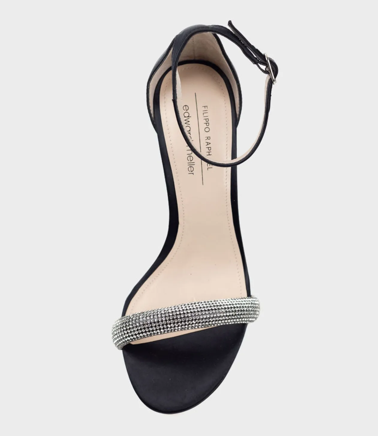 Satina90 Diamond Band Sandal Platform Sandal In Black Satin