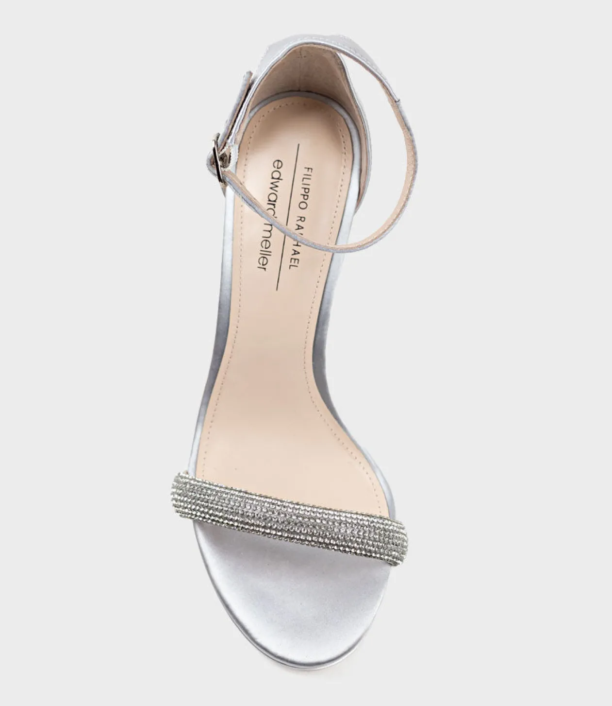 Satina90 Diamond Band Sandal Platform Sandal In Silver Satin