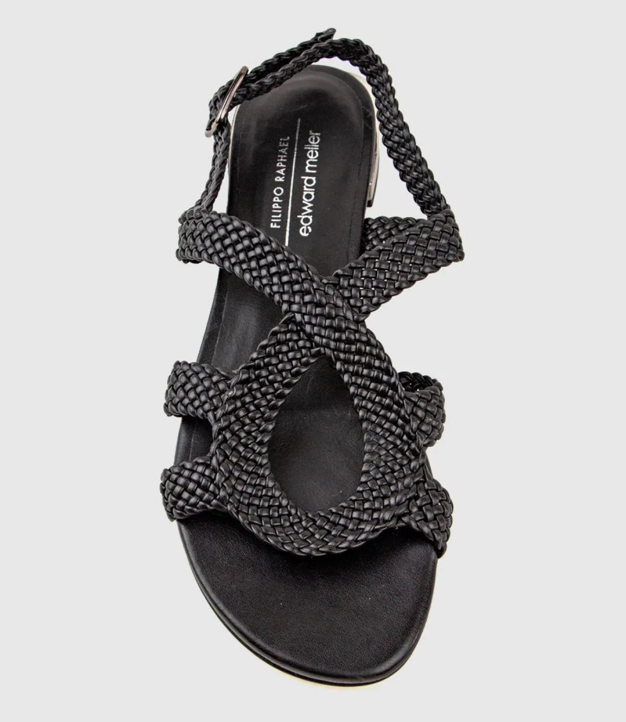 Satine Woven Sandal With Metal Heel In Black