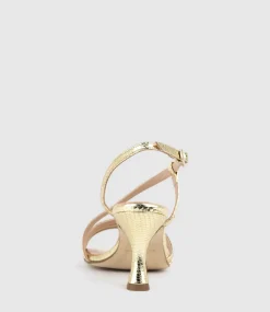 Sedai70 Strappy Sandal In Gold Snake