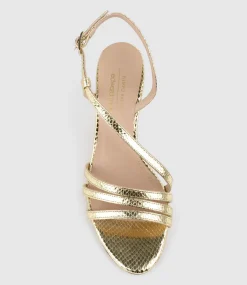 Sedai70 Strappy Sandal In Gold Snake