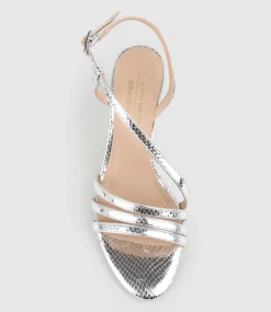 Sedai70 Strappy Sandal In Silver Snake