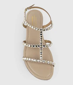 Selan Crystal Sandal In Offwhite