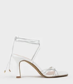 Sidney80 Square Toe Ankle Tie Sandal In White