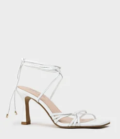 Sidney80 Square Toe Ankle Tie Sandal In White