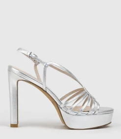 Sienna110 Strappy Platform Sandal In Silver
