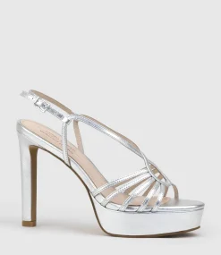 Sienna110 Strappy Platform Sandal In Silver