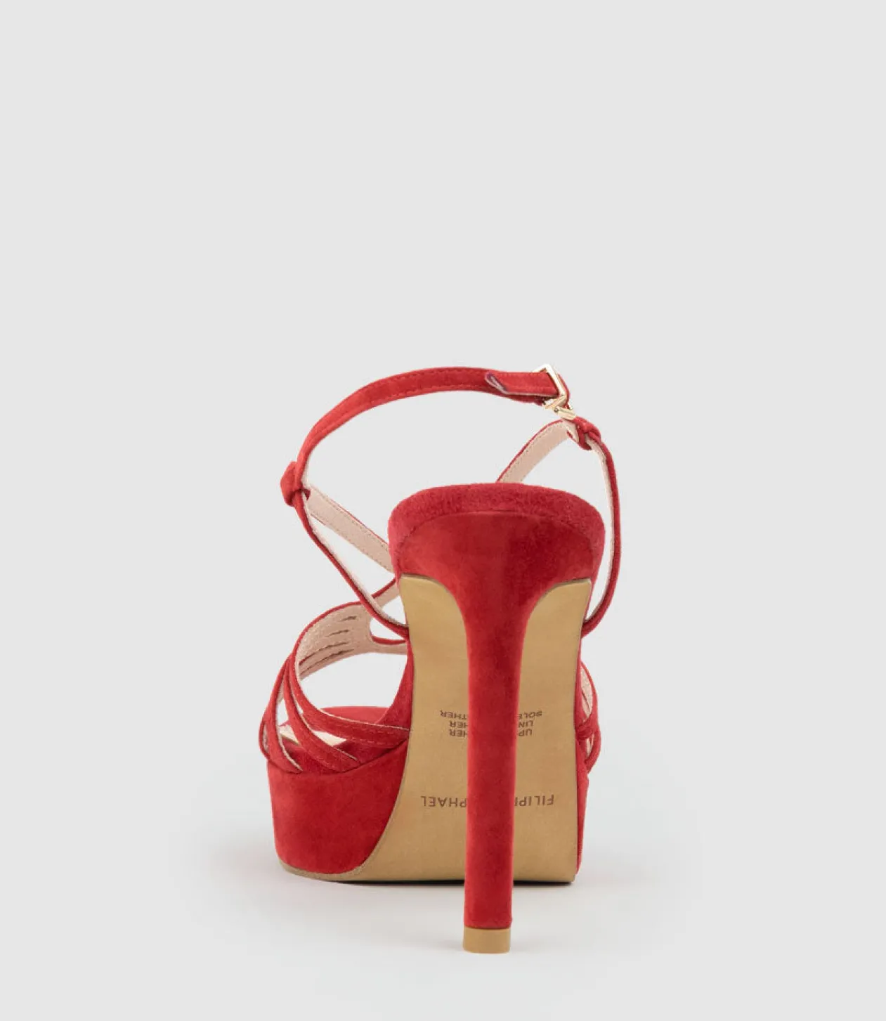 Sienna110 Strappy Platform Sandal In Red Suede