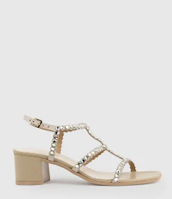 Simcha50 T Bar Crystal Sandal In Offwhite