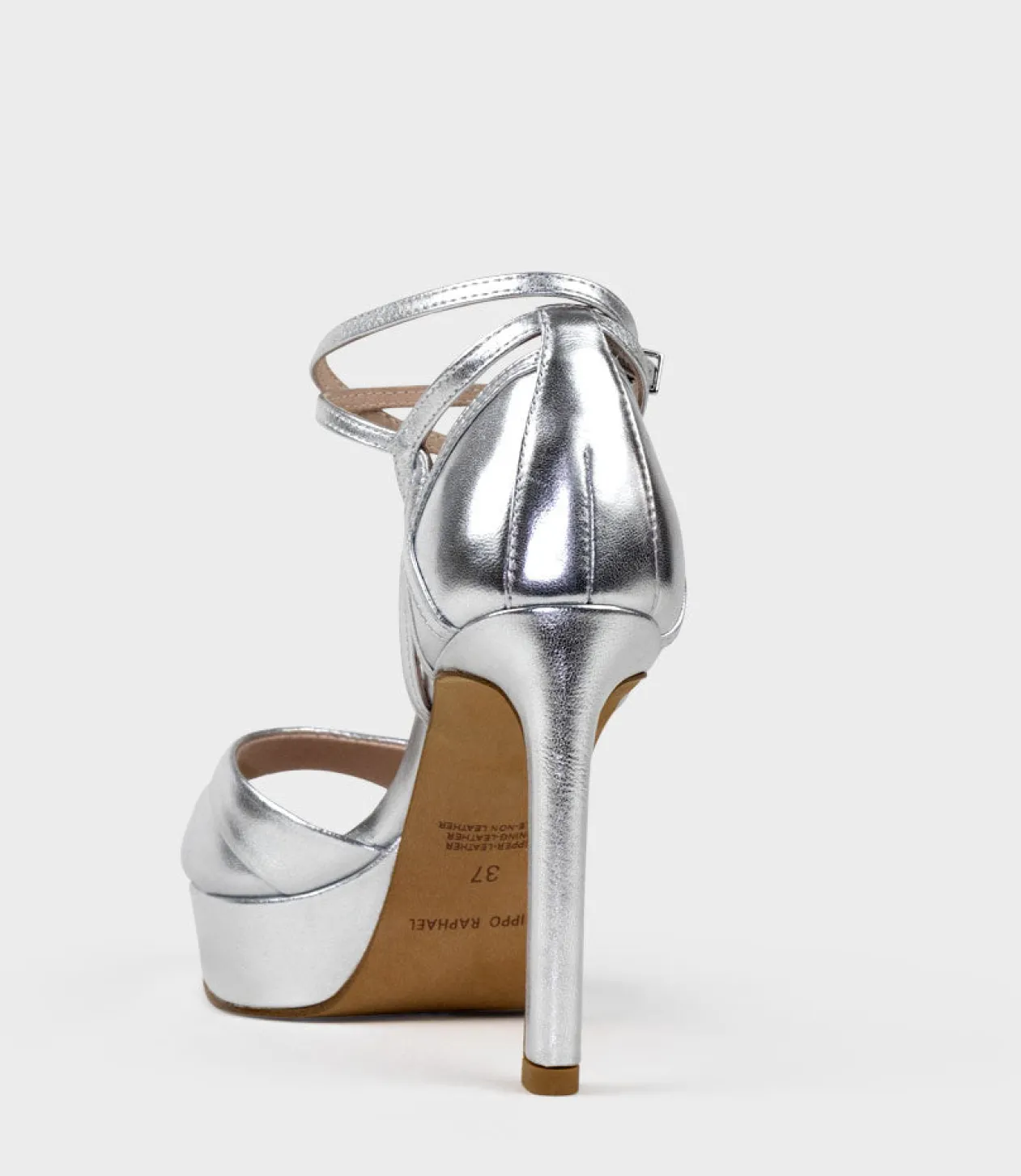 Sirio110 Ankle Wrap Platform Sandal In Silver