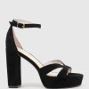 Sloane110 Platform Sandal In Black Suede