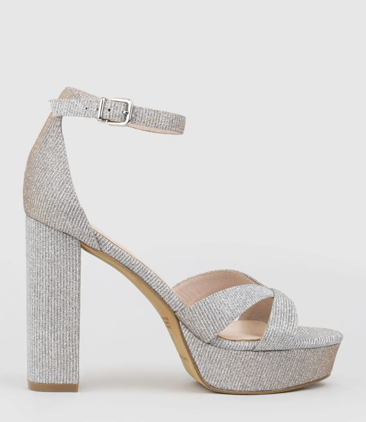 Sloane110 Platform Sandal In Silver Ritz