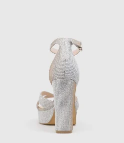 Sloane110 Platform Sandal In Silver Ritz