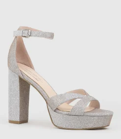 Sloane110 Platform Sandal In Silver Ritz