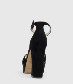 Sloane110 Platform Sandal In Black Suede