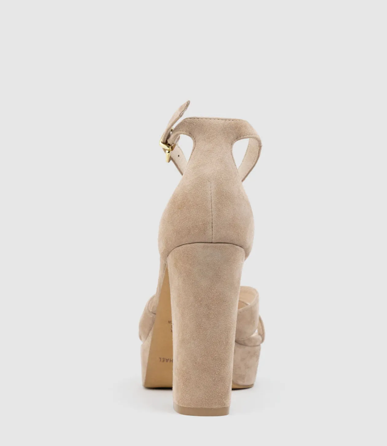 Sloane110 Platform Sandal In Nude Suede