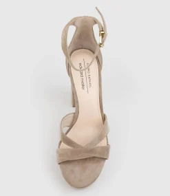 Sloane110 Platform Sandal In Nude Suede