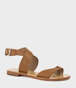 Solinda Ankle Wrap Sandal In Tan