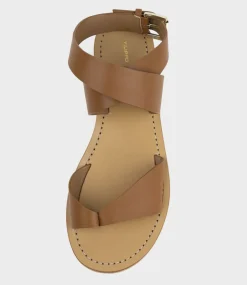 Solinda Ankle Wrap Sandal In Tan