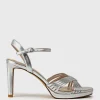 Sona90 Cross Strap Platform Sandal In Silver