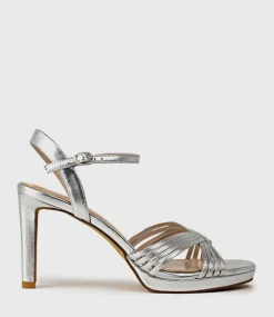 Sona90 Cross Strap Platform Sandal In Silver
